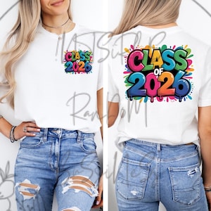 Colorful Class Of 2026 Senior 2026 Graduate 2026 Graduation PNG Instant Digital Download