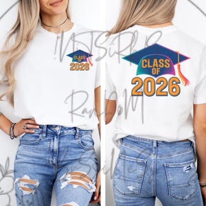 Colorful Class Of 2026 Senior 2026 Graduation Cap PNG Graduate 2026 Graduation PNG Instant Digital Download