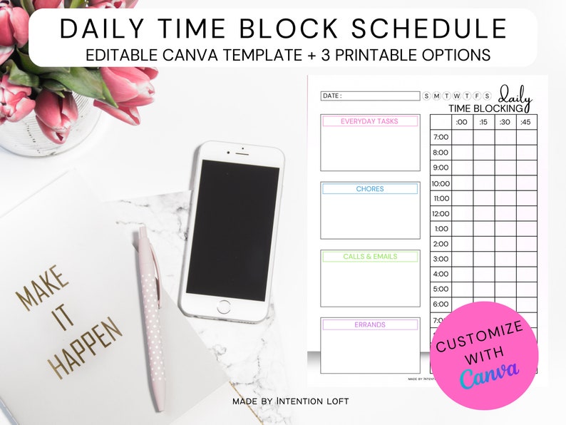 Time Blocking Schedule.pdf Time Blocking Planner Printable-block Schedule Planner-adhd Planner ...