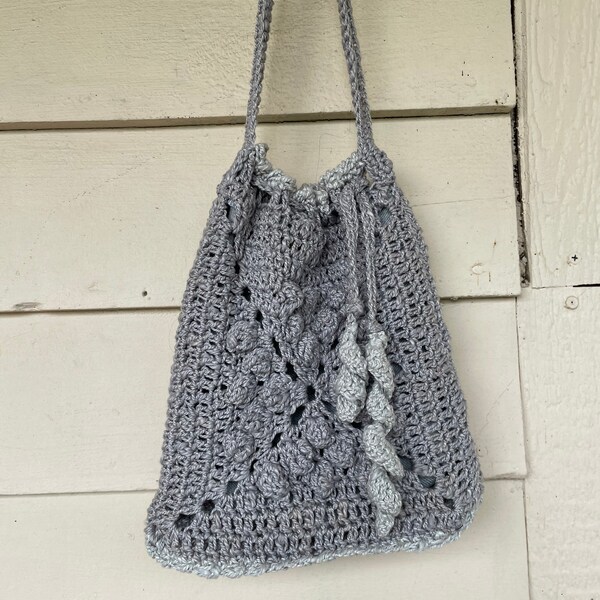 Grey crochet purse