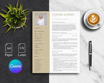 Executive Canva Resume Template for Canva Resume, Canva CV Template ...