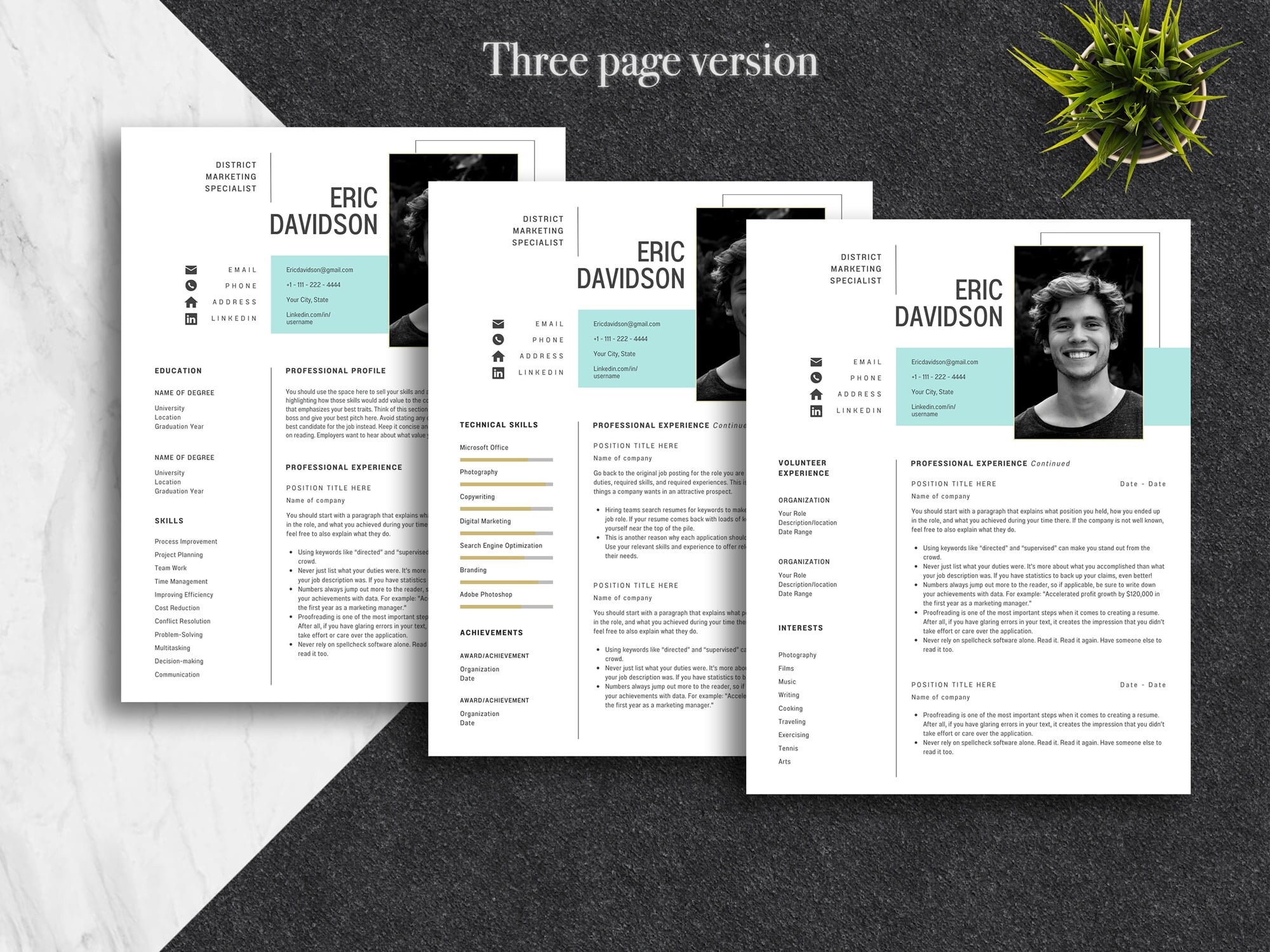 Modern Minimalist Canva Resume Template for Canva, 1-5 Page Clean ...