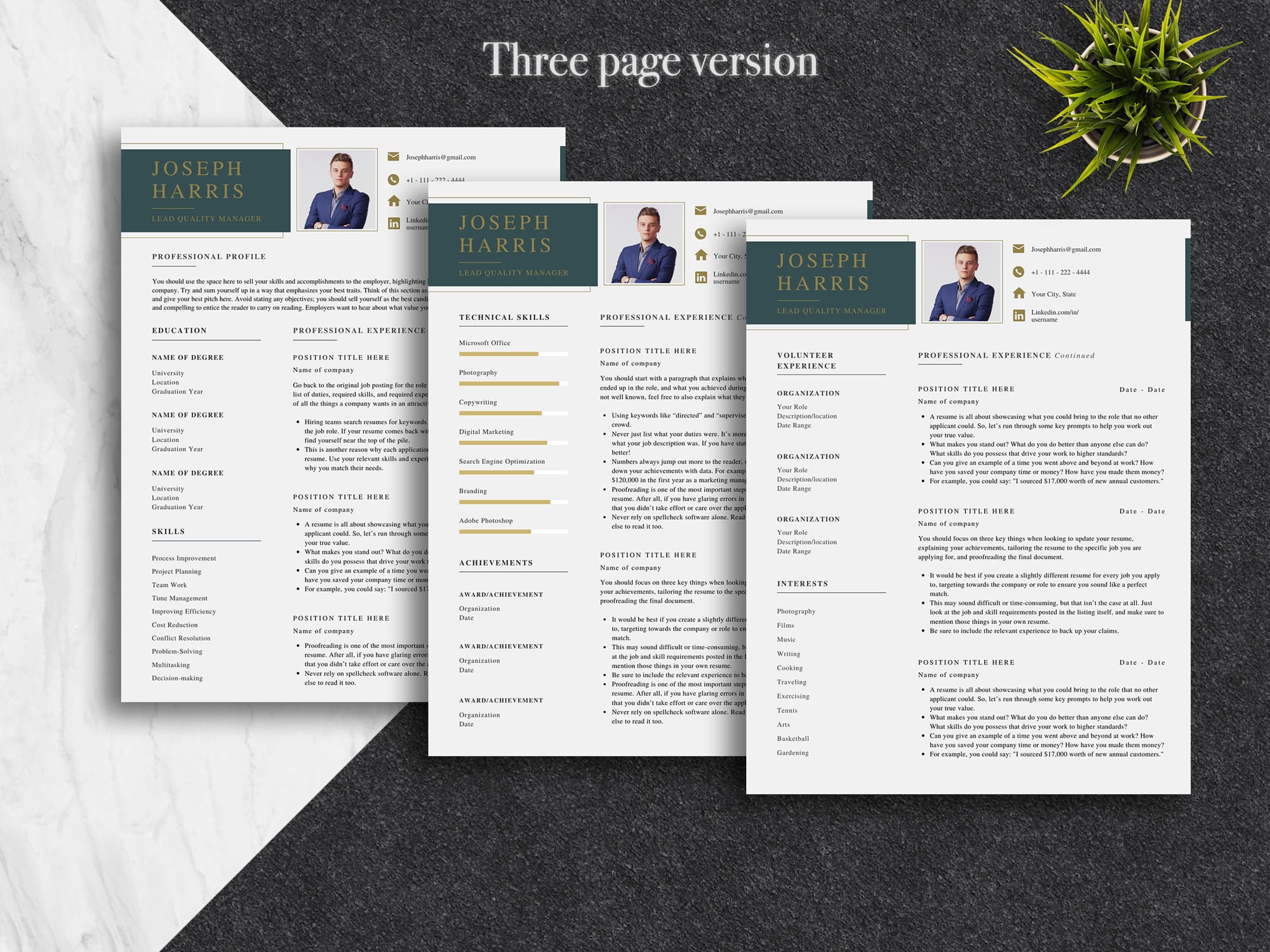 Modern Clean Canva Resume Template | ATS Friendly CV (US Letter+a4) (5 ...