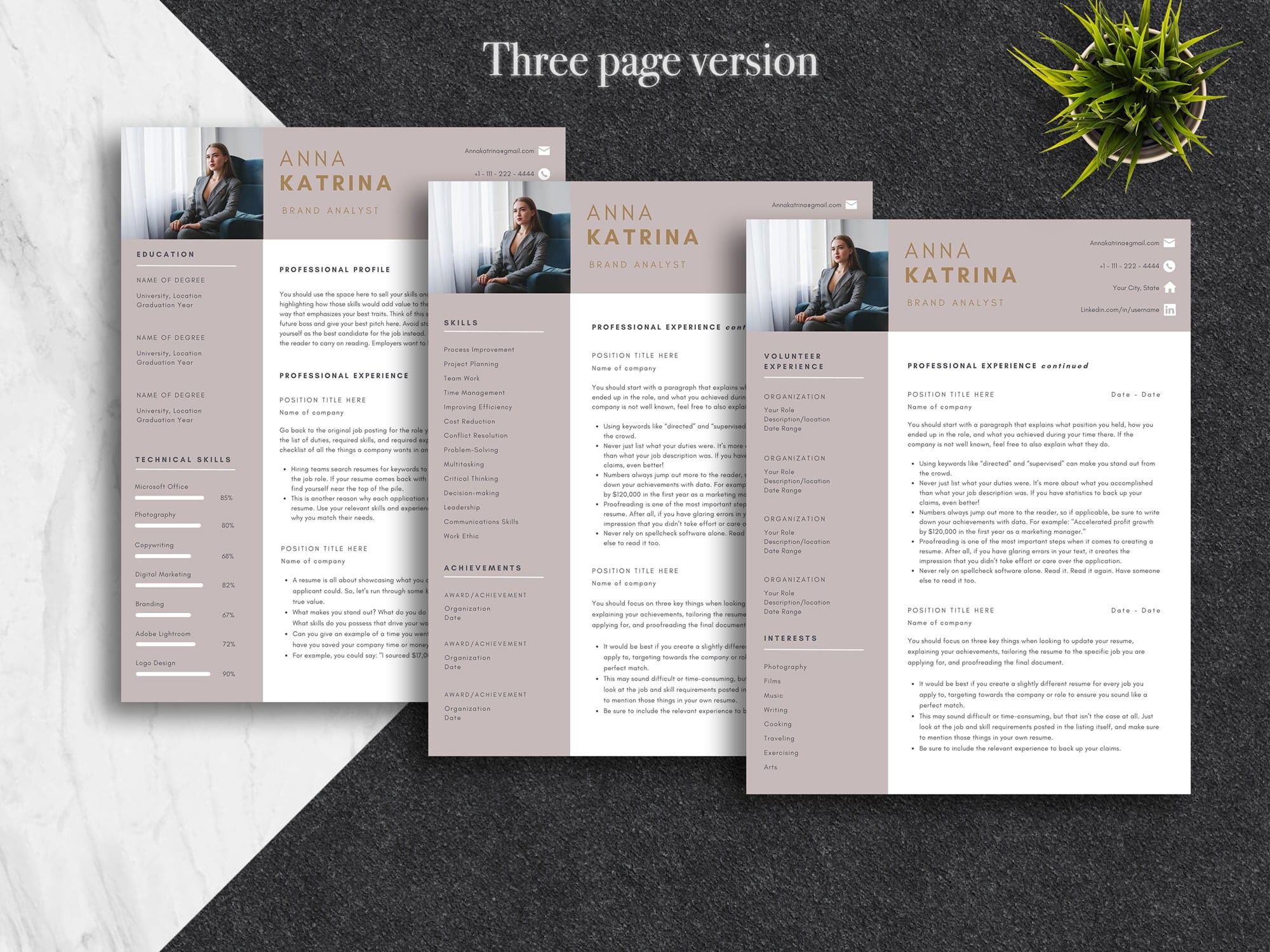 Canva Resume Template Professional Canva CV Template Modern - Etsy