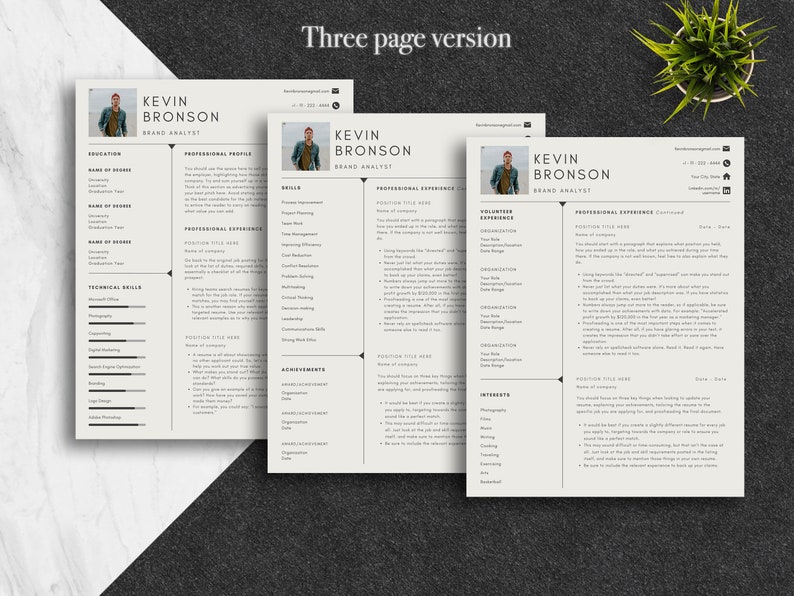 Executive Canva Resume Template Canva CV Professional Canva - Etsy
