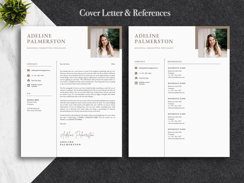 Canva Minimalist Resume Template Canva Professional Resume - Etsy
