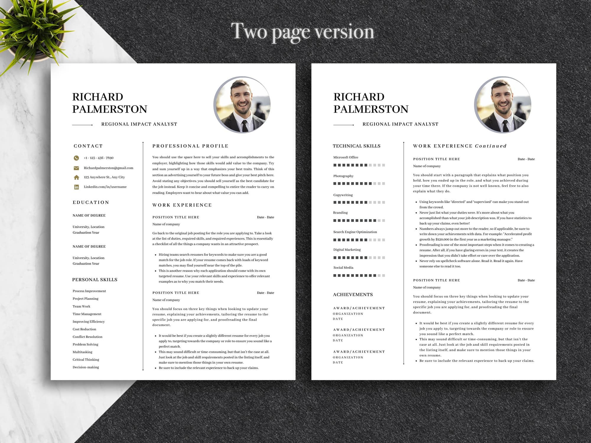 Canva Executive Resume Template for Canva Resume, CV Template ...