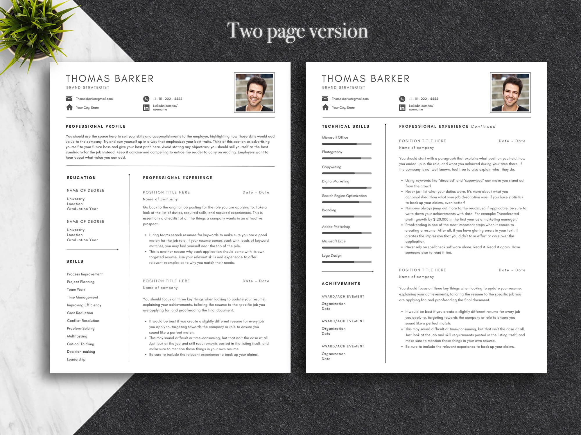 Canva Resume Template, Professional Modern Resume Template for Canva ...