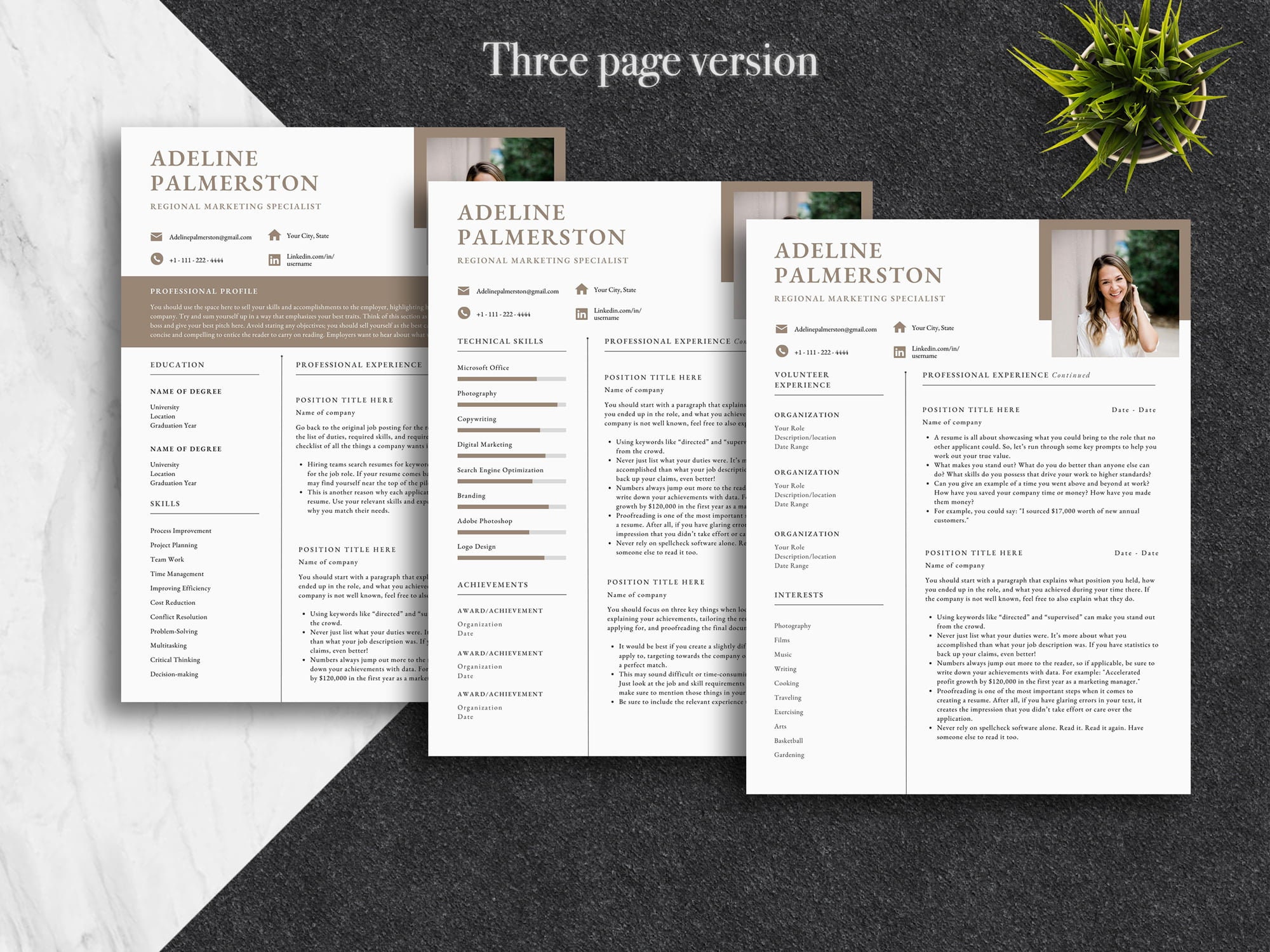 Canva Minimalist Resume Template Canva Professional Resume - Etsy