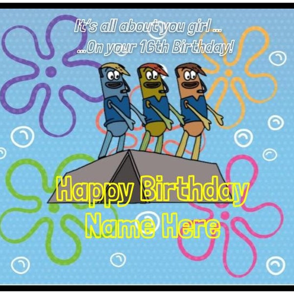 Spongebob 16th Cake Topper - Etsy