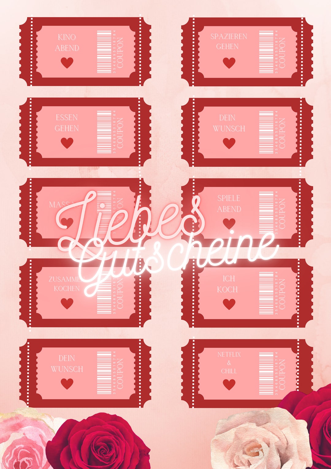 Gutscheine / Liebes Coupons Digitales Produkt Zum Etsy