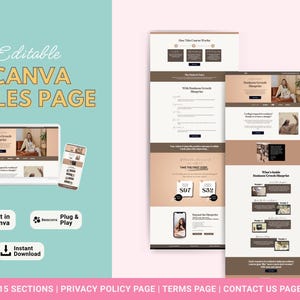 Beacons.ai Sales Page Template | Canva Website für Kurse | Bearbeitbarer digitaler Download