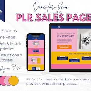 Canva Sales Page Template for PLR Products | Editable Beacons Landing Page for Private Label Rights | Digital Funnel | Instant Download