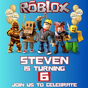 Roblox Invitation, Roblox Invite, Roblox Boys Birthday Invitation Template, Game Birthday, Kids Roblox, Editable Template, Canva & PDF edits