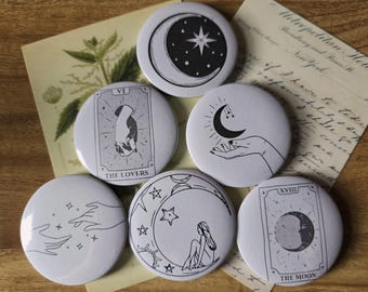 Mystery Tarot Button Pin Pack, Random Designs