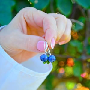 Blueberry Earrings, Murano Glass, Berry Earrings