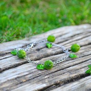 Lime Bracelet, Fruit Bracelet, Minimalist Bracelet, Handcrafted Glass Jewelry image 2