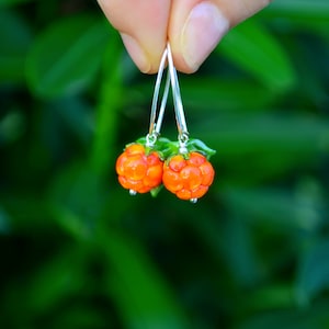 Berry Earrings, Murano Glass, Handmade, Cute Earrings, Gift For Girlfriend, Gift For Daughter, Gift For Sister, Gifts For Her cloudberry