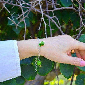 Lime Bracelet, Fruit Bracelet, Minimalist Bracelet, Handcrafted Glass Jewelry image 6