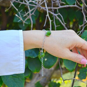 Lime Bracelet, Fruit Bracelet, Minimalist Bracelet, Handcrafted Glass Jewelry image 8