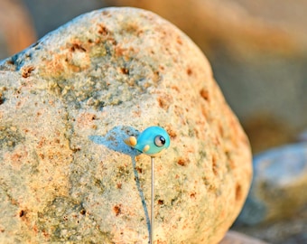 Blue Whale Pin Brooch, Murano Glass, Handcrafted