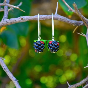 Berry Earrings, Murano Glass, Handmade, Cute Earrings, Gift For Girlfriend, Gift For Daughter, Gift For Sister, Gifts For Her blackberry