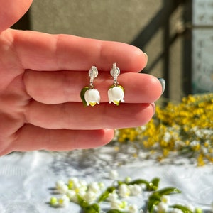 Lily Of The Valley Earrings, Flower Earrings, White Flowers