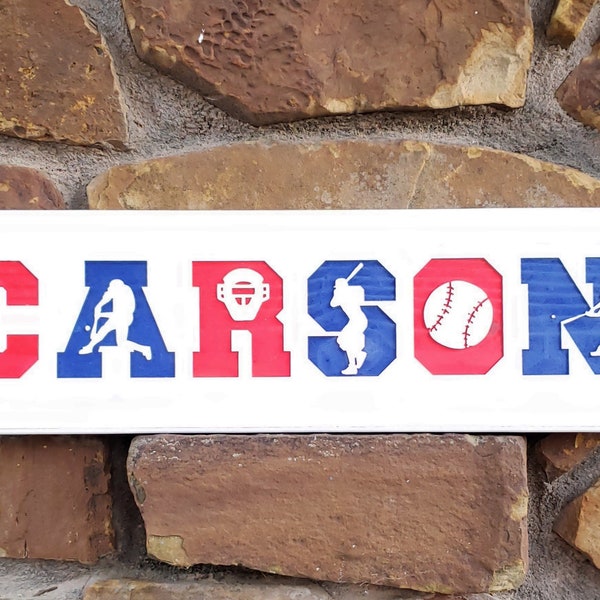 Baseball Font Name Sign Etsy