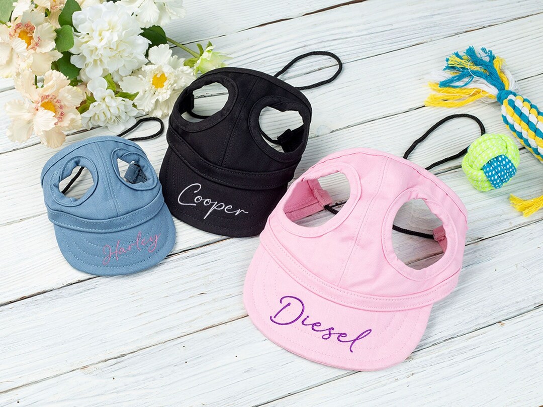 Embroidery Dog Sun Hat With Name Custom Dog Baseball Cap Etsy