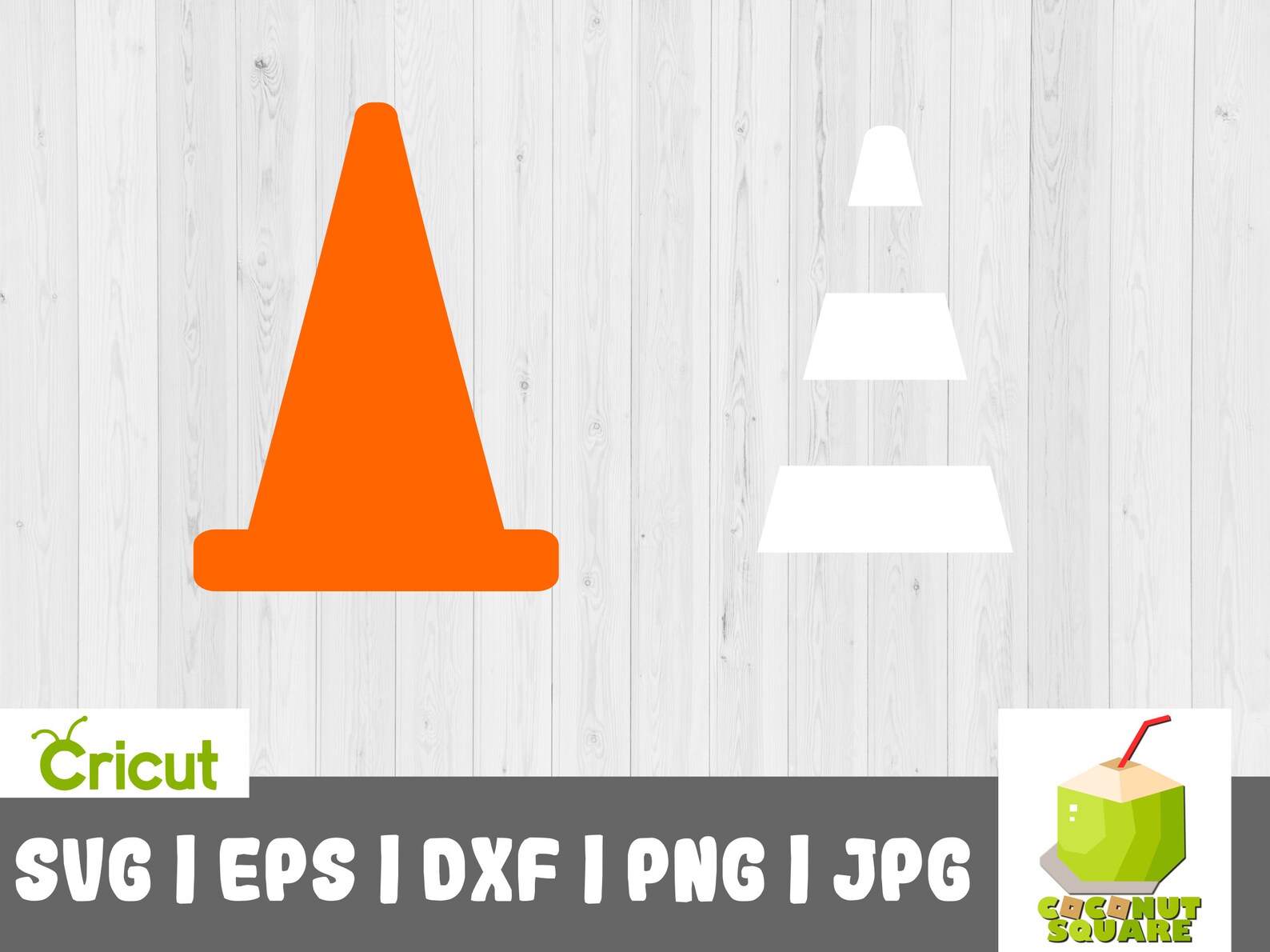 Construction Cone SVG File for Cricut and Silhouette, Instant Download