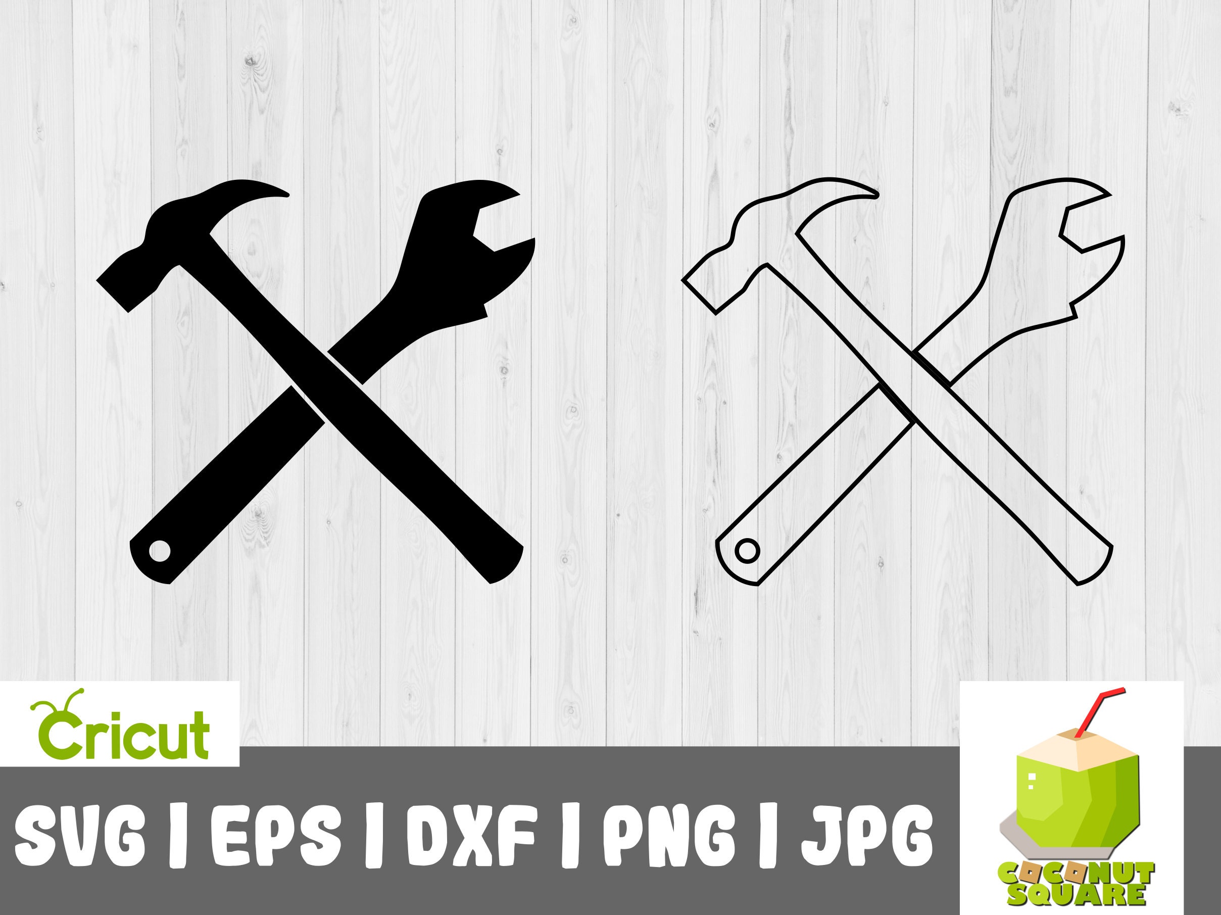 Crossed Spanner and Hammer SVG File for Cricut and Silhouette Etsy