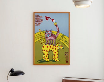 Vintage Music Poster, Digital Wall Poster, Cat Drawing, Cat Art, Music Art, Trendy Wall Art, Funny Art, Digital