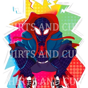 Miles Morales Spiderman Kleurrijke Achtergrond Downloadbaar PNG-bestand