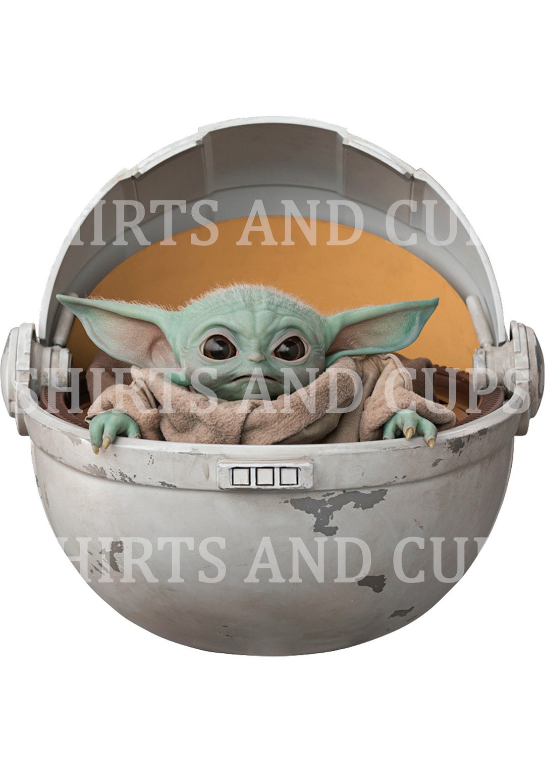 Grogu baby Yoda in a Floating Carrier Downloadable PNG File Etsy
