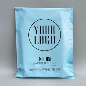 Sobres azules personalizados con logotipo, correos de plástico, bolsas de paquetes personalizadas, bolsas de correo personalizadas para camisetas de polietileno ecológicas para vestidos con capucha