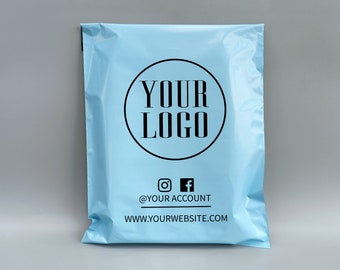 Sobres azules personalizados con logotipo, correos de plástico, bolsas de paquetes personalizadas, bolsas de correo personalizadas para camisetas de polietileno ecológicas para vestidos con capucha