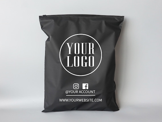 Black Zipper Bags With Logocustomized Clothing Bags for - Etsy