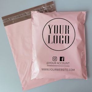 Sobres rosas personalizados con logotipo, sobres de envío, bolsas de embalaje personalizadas, bolsas de correo personalizadas, bolsas de polietileno ecológicas, bolsas de envío personalizadas