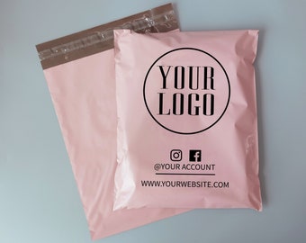 Buste rosa personalizzate con logo, Mailer di spedizione, sacchetti di imballaggio personalizzati, sacchetti postali personalizzati, sacchetti di plastica ecologici, sacchetti di spedizione personalizzati