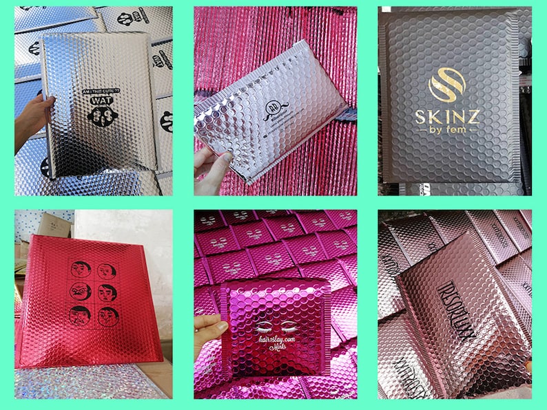 Custom Padded Envelopes,metallic Bubble Mailers With Logo Printed ...