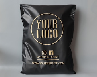 Bolsas de envío personalizadas con logotipo, sobres de polietileno negros, bolsas de embalaje personalizadas, bolsas de correo personalizadas, bolsas de polietileno ecológicas, sobres de envío personalizados