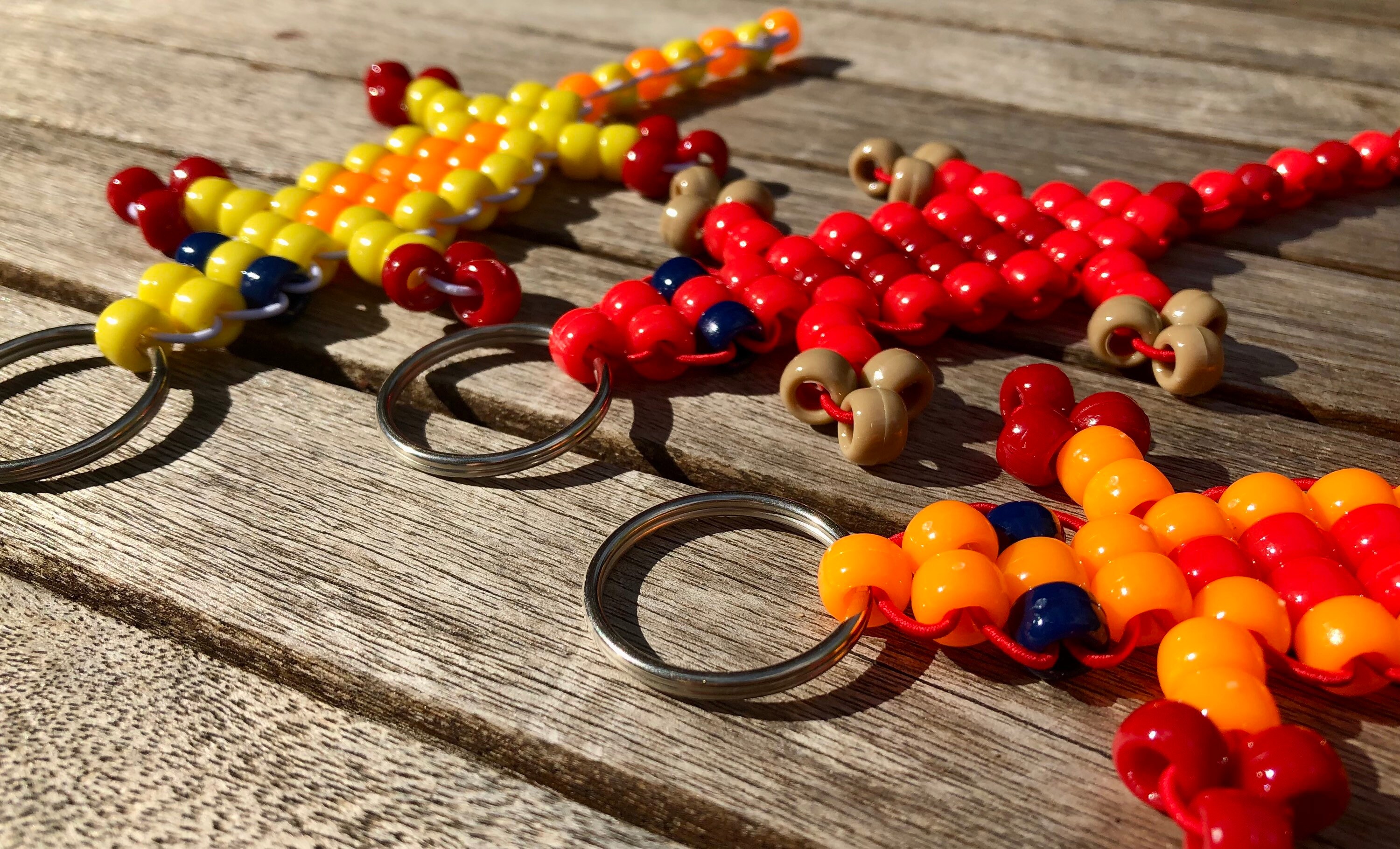 Beaded Lizard Keyring: Handmade Colourful Pony Bead Bag Charm in ...