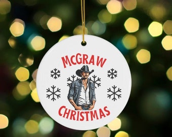 Tim McGraw Christmas Tree Ornament - Ceramic Porcelain