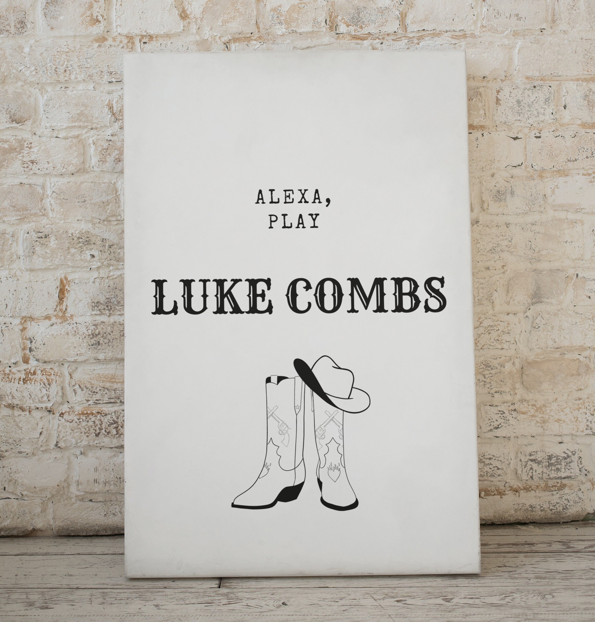 Alexa Play Luke Combs Poster Country Music Cowboy Wall Art - Etsy