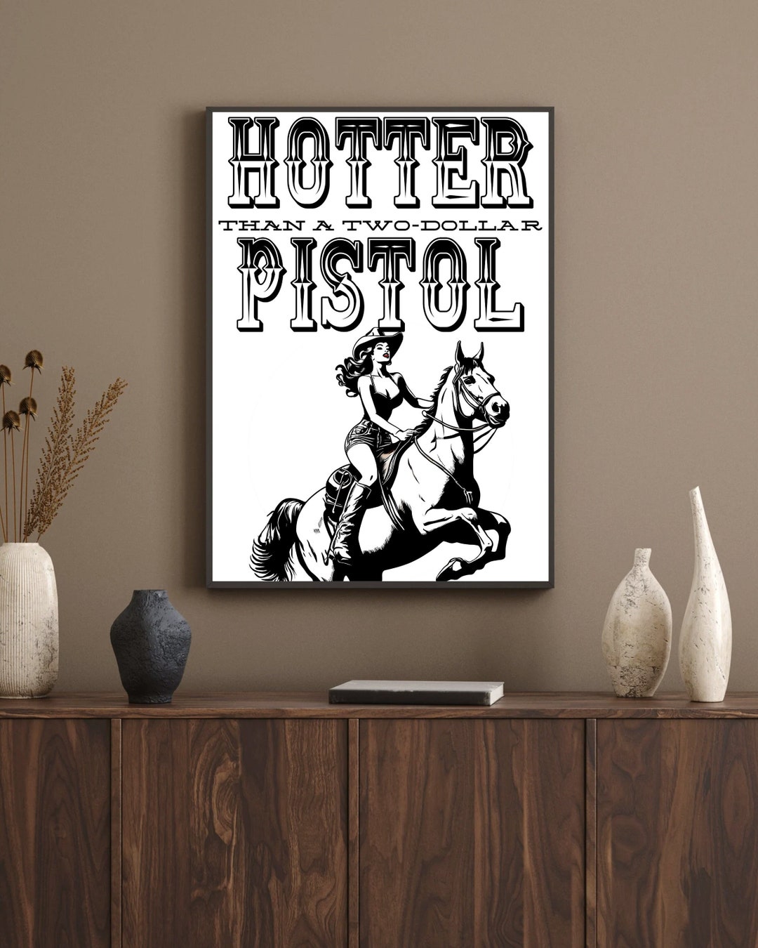 George Jones Hotter Than A Two-dollar Pistol Video Hotter Than a Two Dollar Pistol Poster Retro Cowgirl Pin up Country
