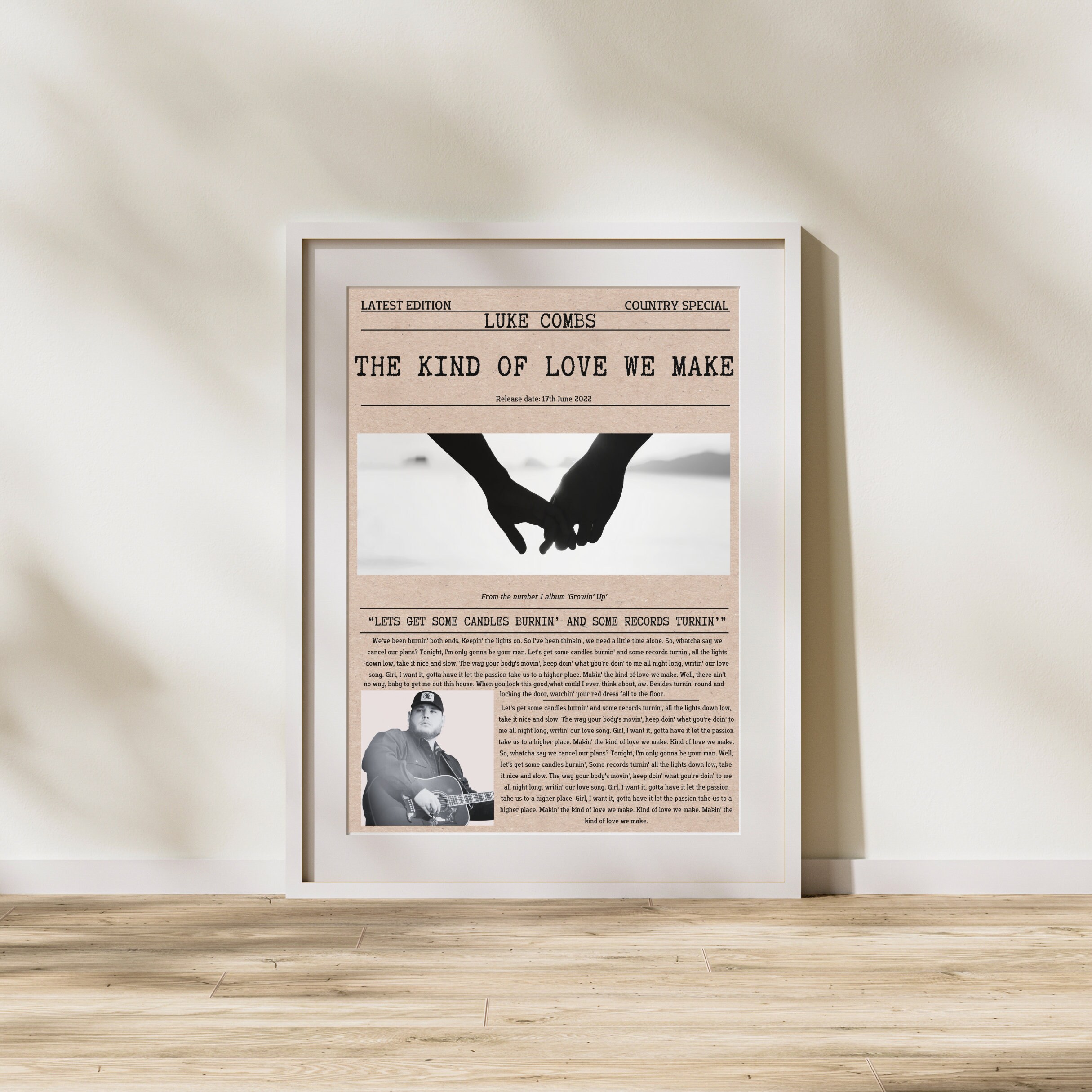 Luke Combs The Kind Of Love We Make Nachrichten Artikel Poster Country