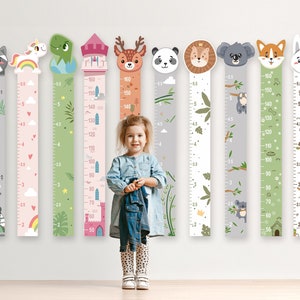 Personalisierte Kinder-Wachstumstafel Tiere – Wanddeko Babyzimmer, Geschenk zum 2. Geburtstag für Mädchen oder Jungen