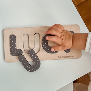 1e verjaardagscadeau voor kinderen, gepersonaliseerde babynaampuzzel voor peuters 1-3 jaar, handgemaakt houten montessorispeelgoed