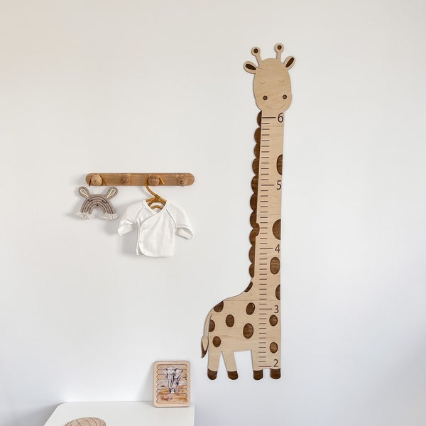 Safari Nursery Decor Giraffe Growth Chart - Personalized Baby Gift