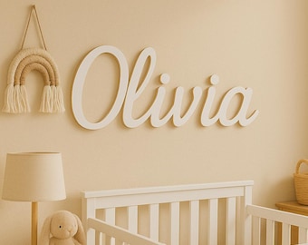 Plaque de nom en bois personnalisée pour la chambre de bébé - Décoration murale personnalisée